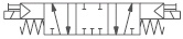 5/3-way valve, indirect solenoid actuated, center position closed