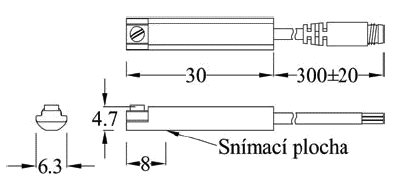 Rozměry snímačů polohy řady KT-50 Rozměry snímačů polohy řady KT-50